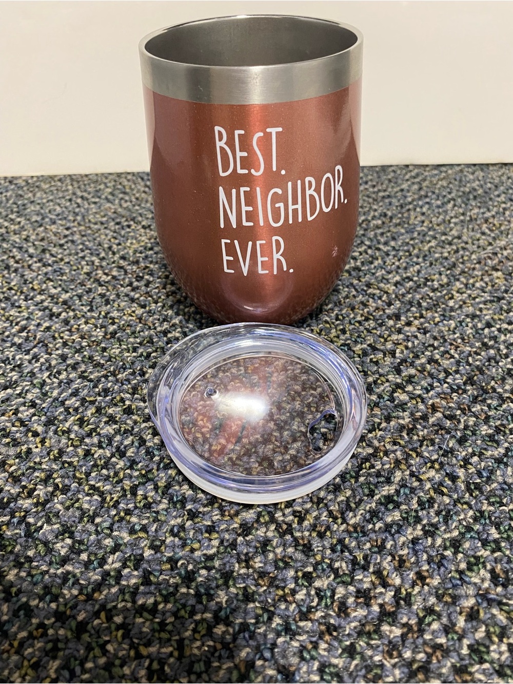 Best. Neighbor. Ever. Insulated Tumbler - Brown with Silver Trim